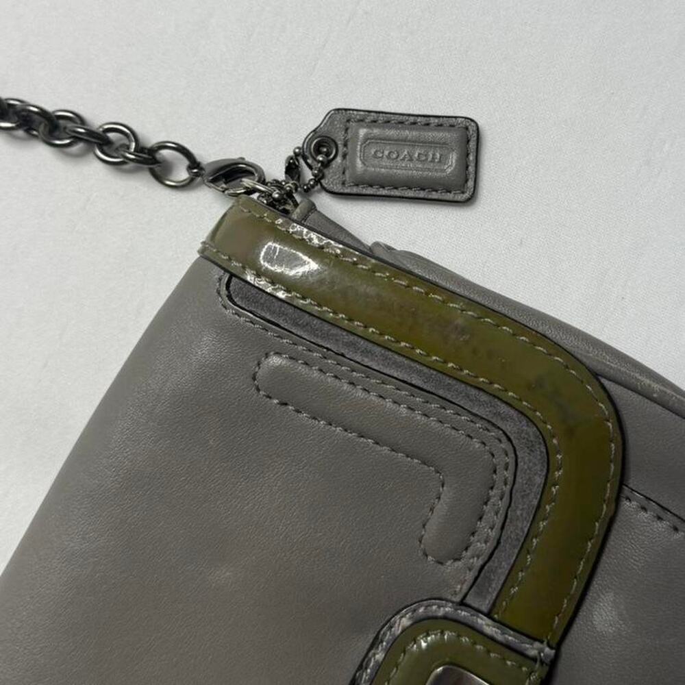 Vintage Coach Kristin Spectator Leather Grey Chanel crossbody bag coach tagchain - Picture 3 of 8
